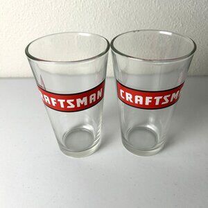 Craftsman Tools Pint Glasses Beer 16oz Set of 2 Logo Advertising